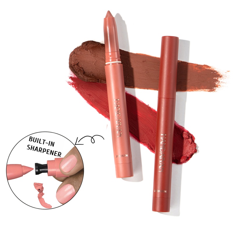 Son Môi / Bút Kẻ Viền Môi 6 Màu Nhung Lì Chống Nước Lâu Trôi Dùng Hàng Ngày