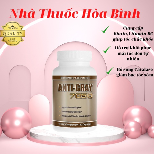 Viên Uống Hạn Chế Tóc Bạc Sớm Anti Gray 7050 60 Viên-Hàng Date Mới