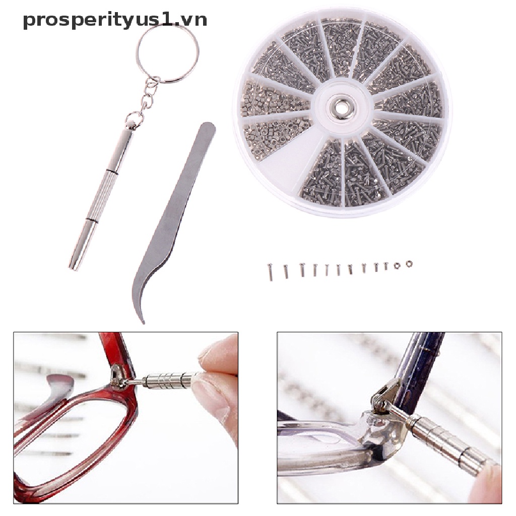 [prosperityus1] Bộ 1000 Ốc Vít Nhỏ + Tua Vít Sửa Kính Mắt