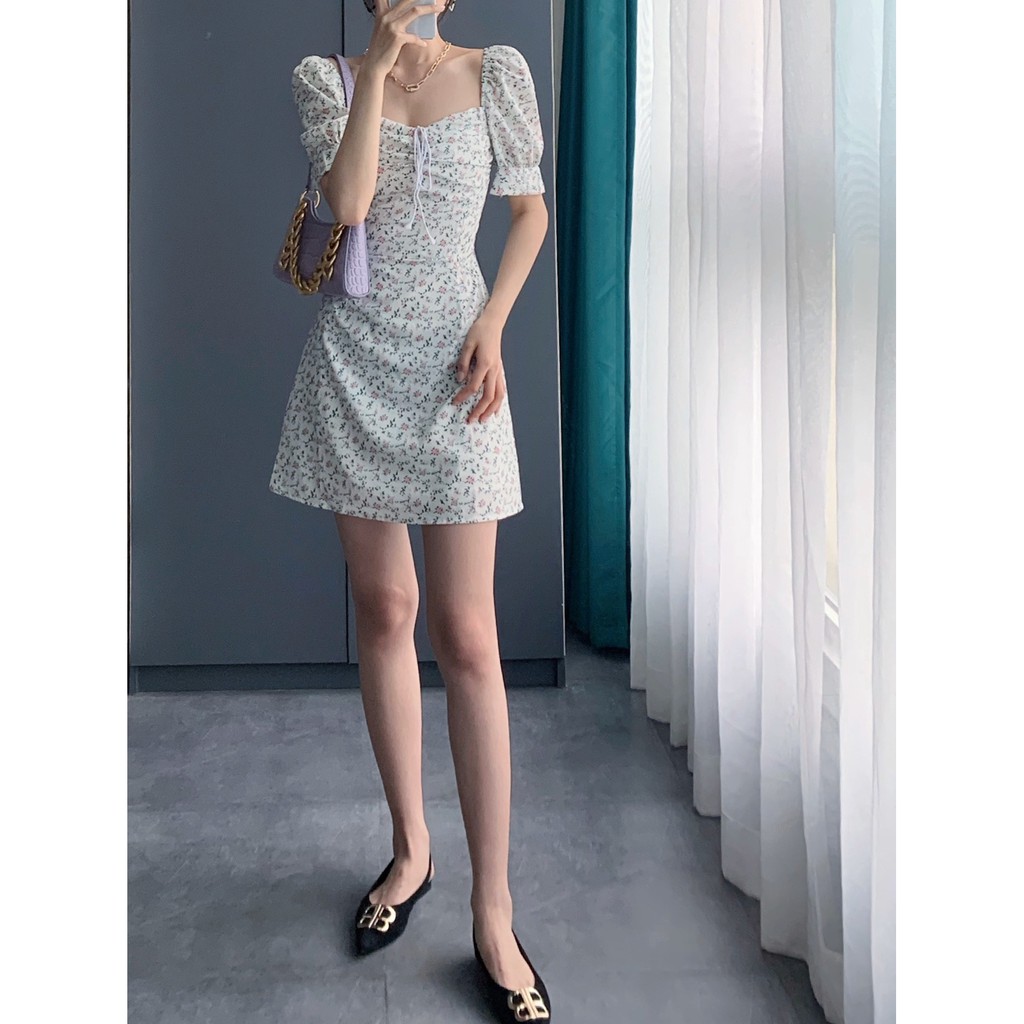 Đầm Voan Hoa Tay Phồng Xinh Xắn Cổ Điển Kiểu Pháp | BigBuy360 - bigbuy360.vn