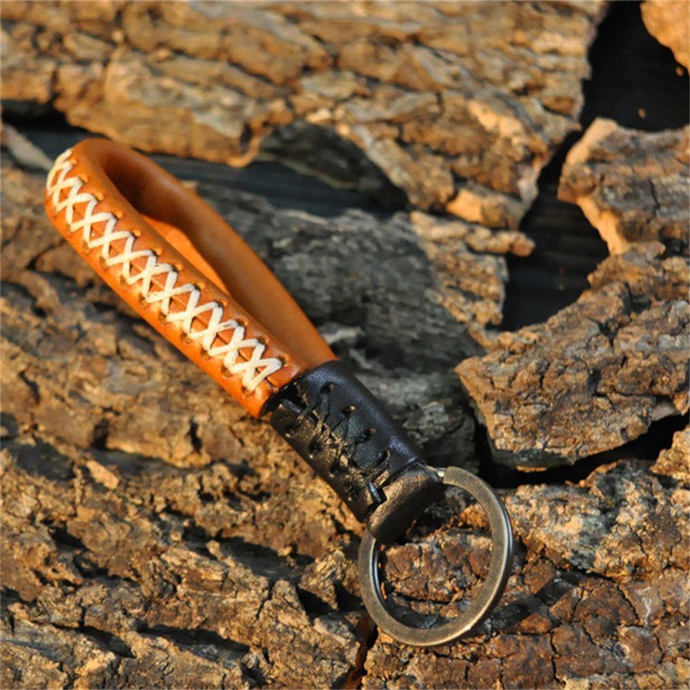 Móc Khóa Da Bò Thật Đơn Giản Dùng Để Trang Trí Túi Xách / Chìa Khóa