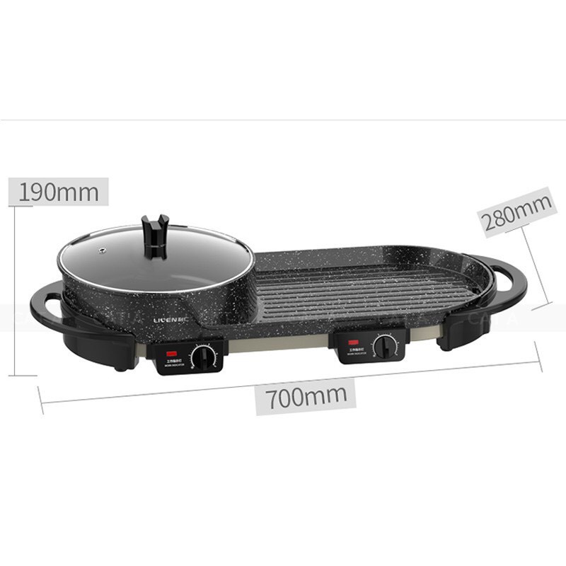 Bếp Nướng Lẩu Đa Năng Không Khói 2in1 JK96, Nồi Lẩu Nướng BBQ Kiểu Dáng Hàn Quốc Bảo Hành 1 Đổi 1