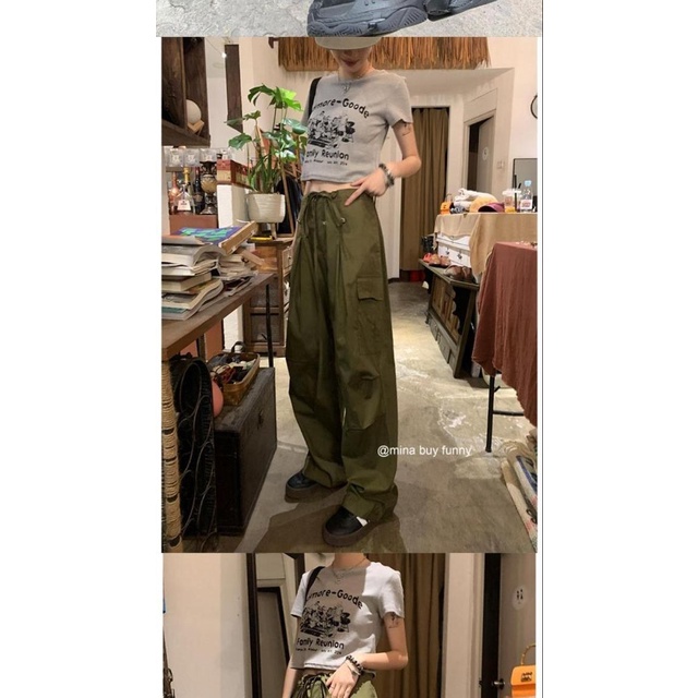 Quần Yếm Dài Lưng Cao Ống Rộng Phong Cách Retro Cho Nam Nữ