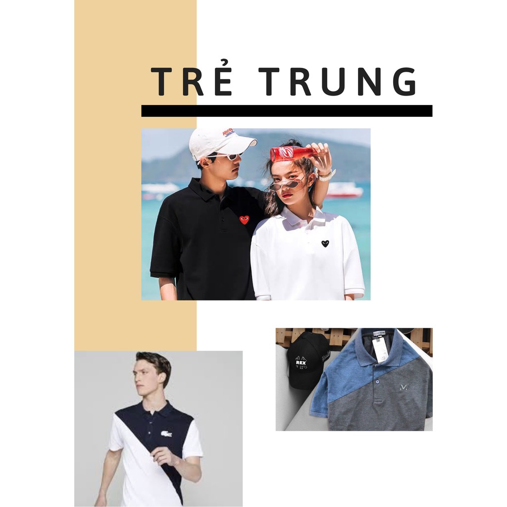 [FREESE SHIP] Áo Polo Cổ Bẻ Vải Cotton Sọc Ngang Trẻ Trung Năng Động | BigBuy360 - bigbuy360.vn
