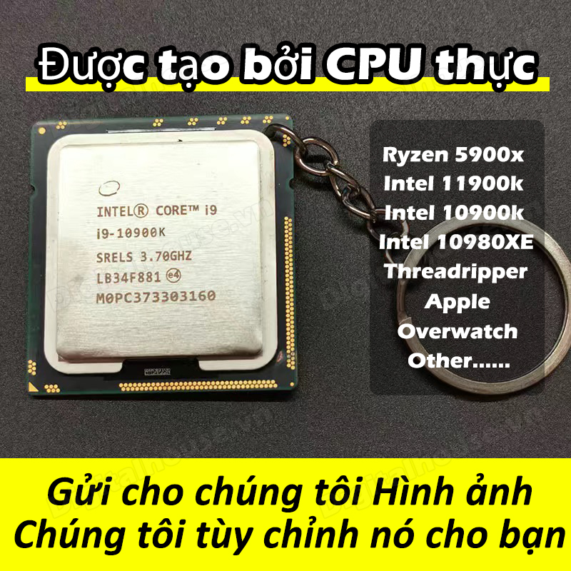 Móc khóa khắc Laser ROG Intel I9 10900k sáng tạo làm quà tặng khoa học