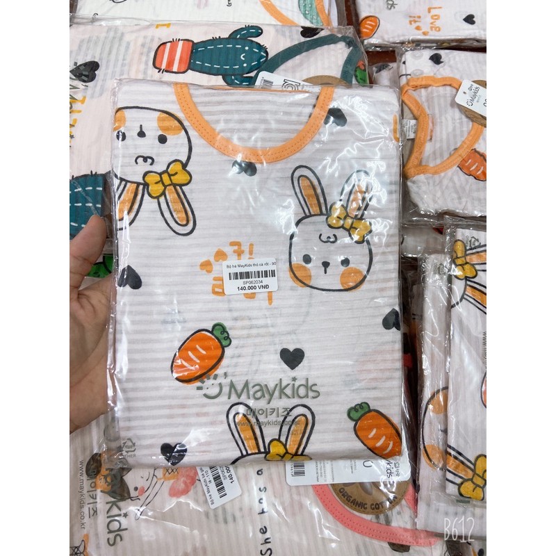 (120) Bộ hè cotton giấy bé gái xuất Hàn họa tiết thỏ cà rốt