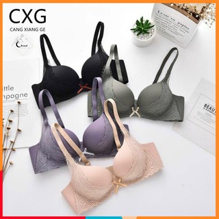 Áo lót nữ su đúc CXG A16 áo ngực không gọng nâng ngực lót đệm vừa phải - Chan Underwear