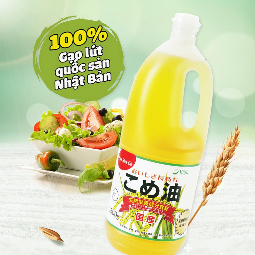 [BEST PRICE] - Dầu gạo Nhật Bản Tsuno nguyên chất KLT: 1500g (Dung tích: 1636ml) Hachi Hachi Japan Shop