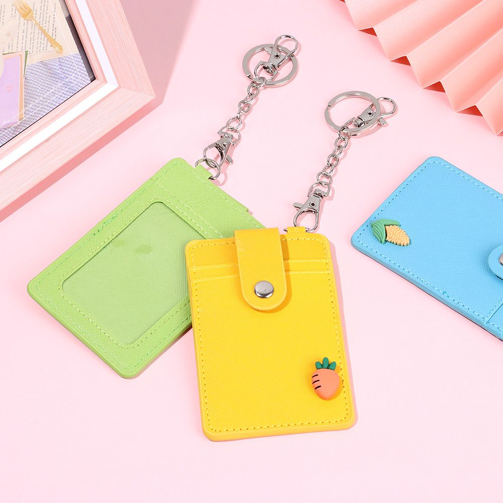 Vỏ Đựng Thẻ Kèm 3 Ngăn Họa Tiết Trái Cây Dễ Thương Xinh Xắn