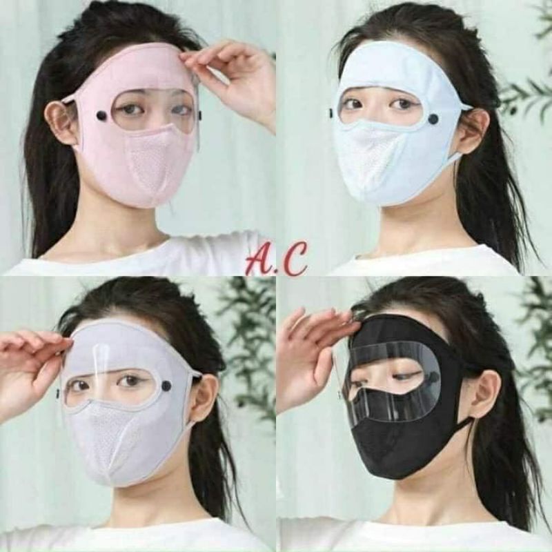 Khẩu trang mặt nạ ninja có kính chống nắng, tia uv vải thun lạnh thoáng mát