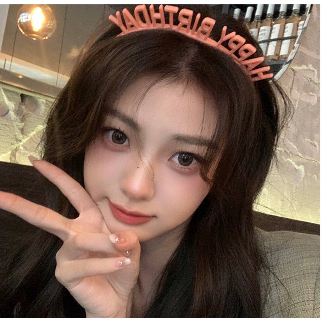 Bờm nhựa sinh nhật,  băng đô cài tóc Happy Birthday siêu đáng yêu cho bé gái và người lớn