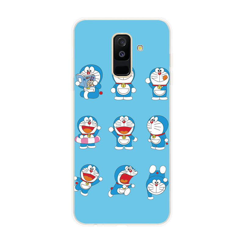 Ốp lưng TPU mềm Samsung Galaxy A6 A6+ Plus A7 A8 A8+ Plus A9 2018 Doraemon hoa văn