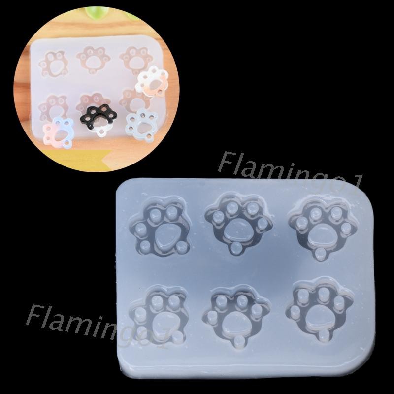 Khuôn Silicon Làm Mặt Dây Chuyền Hình Dấu Chân Mèo