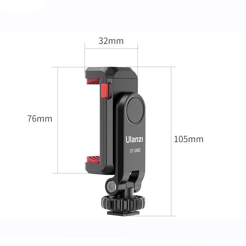Gá Kẹp Điện Thoại Xoay 360°, Hỗ Trợ 2 Ngàm Mở Rộng Ulanzi ST-06S - Hàng Chính Hãng