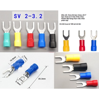 Đầu cos chữ y, đầu cose chĩa y phủ nhựa sv,