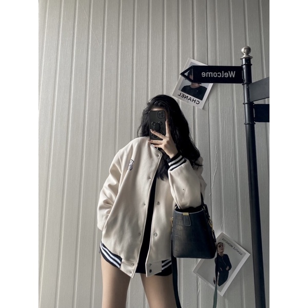 Áo Khoác Bomber Dạ 2 Lớp NY Bo Chun Unisex 2 Màu