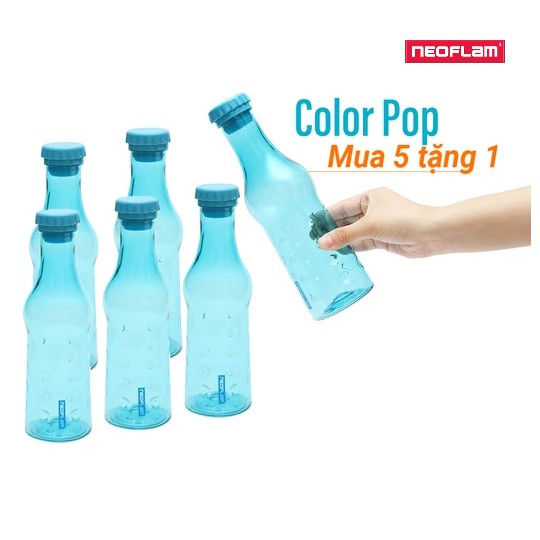 [Hàng chính hãng - Mua 5 tặng 1] Combo 5 Chai đựng nước bằng nhựa Tritan-Pop 600ml