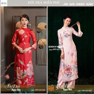 Áo dài nữ cách tân in hình thủ công a90