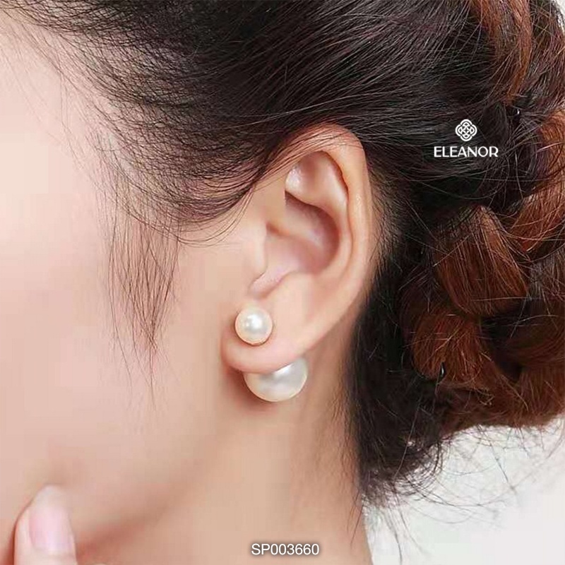 Bông tai nữ Eleanor Accessories đính ngọc trai nhân tạo lớn phụ kiện trang sức sang trọng