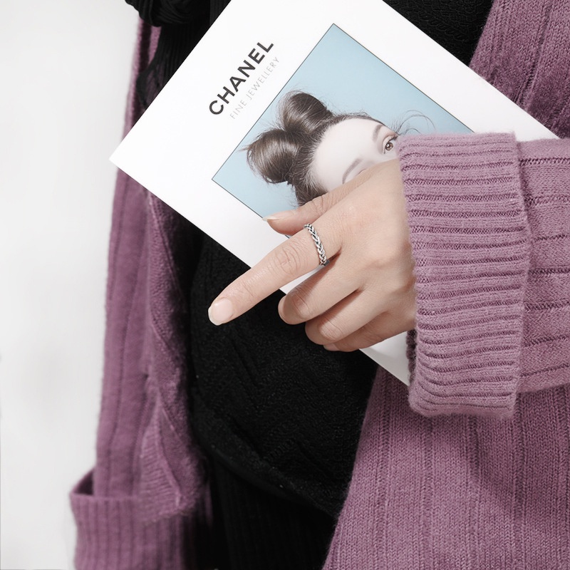 Nhẫn Thiết Kế Xoắn Độc Đáo Phong Cách Retro Hàn Quốc Cho Nam Và Nữ