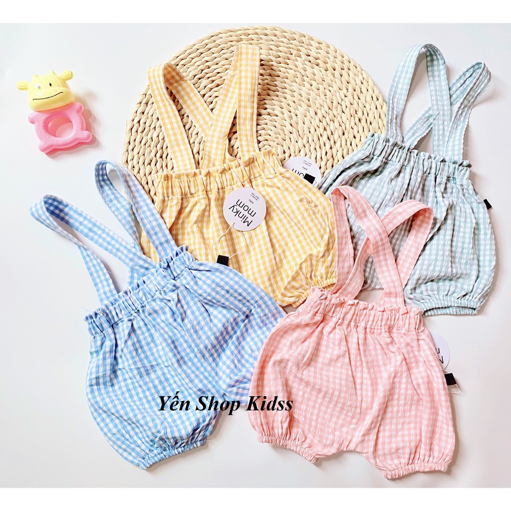 Sale !!! Yếm Chéo Kẻ Caro  Minky Mom Cho Bé Yêu (Size7-17kg) (1256 )