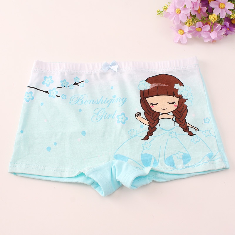 (QC5) Sét 4 chiếc quần lót vải cotton in hình hoạt hình dễ thương cho bé gái