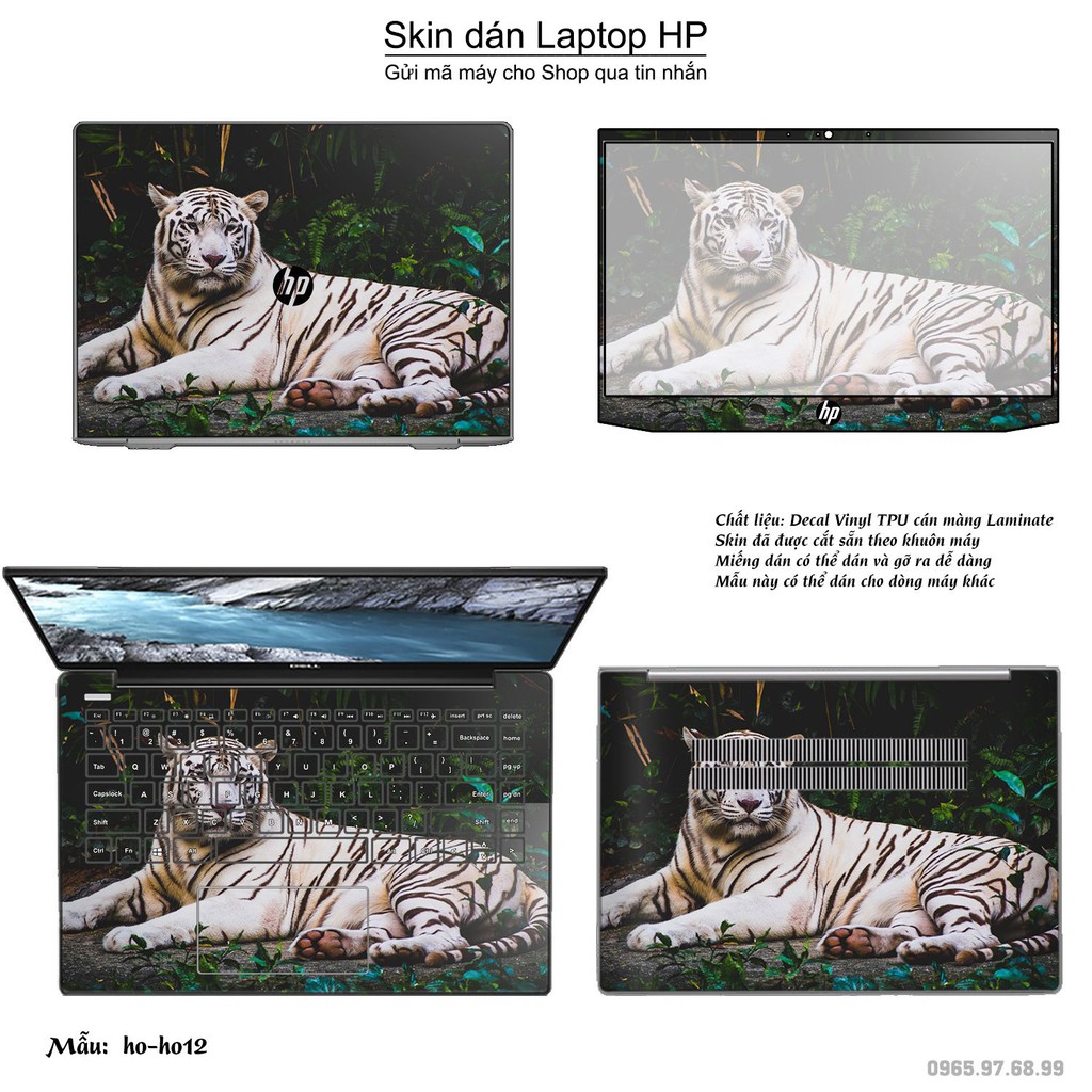 Skin dán Laptop HP in hình Con hổ (inbox mã máy cho Shop)