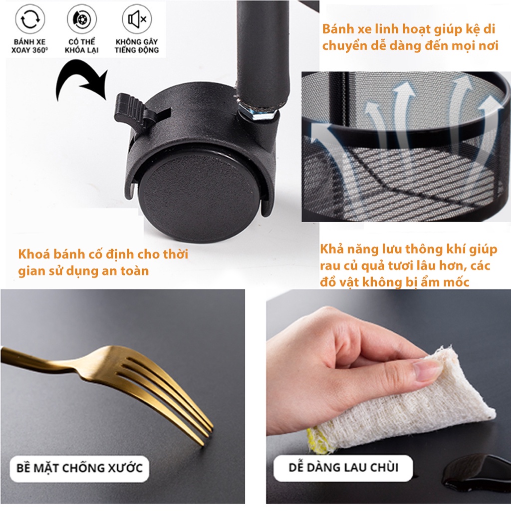 [ TẶNG BÁNH XE] Kệ tròn, vuông đa năng - Kệ đựng đồ nhà tắm, phòng khách, nhà bếp - Phù hợp mọi không gian