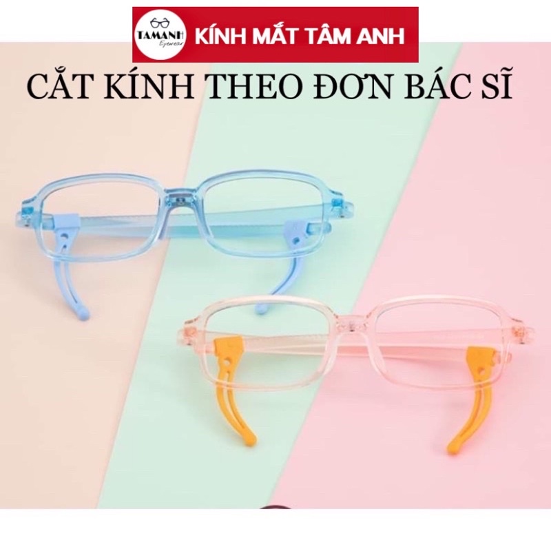 Gọng kính trẻ em nhựa dẻo có tai cài chắc chắn, dành cho bé từ 3 đến 9 tuổi- tặng kèm hộp,khăn lau
