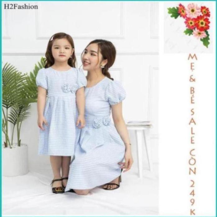 [ SALE MẠNH LUÔN ]Sét đầm đôi mẹ và bé gái -Đầm mẹ bé kẻ caro- đầm mẫu mới nhất nhiều size, váy đôi mẹ và bé-thời trang