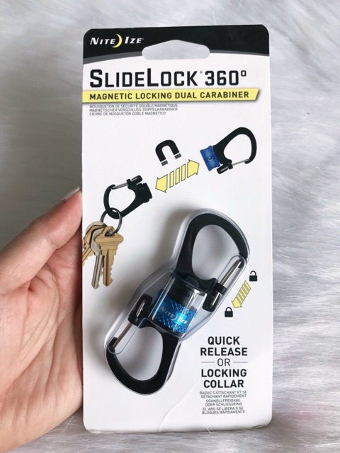👉Móc khóa Nite Ize MSBL-03-R7 SlideLock Blue 360 ​​° -Mỹ
