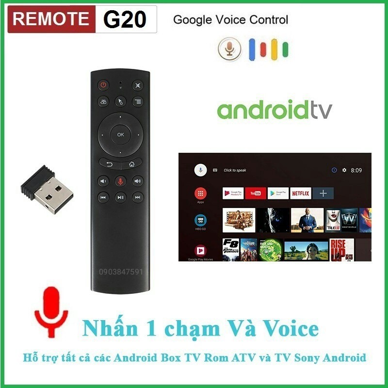 Điều khiển từ xa Android - TV có hỗ trợ tìm kiếm bằng giọng nói