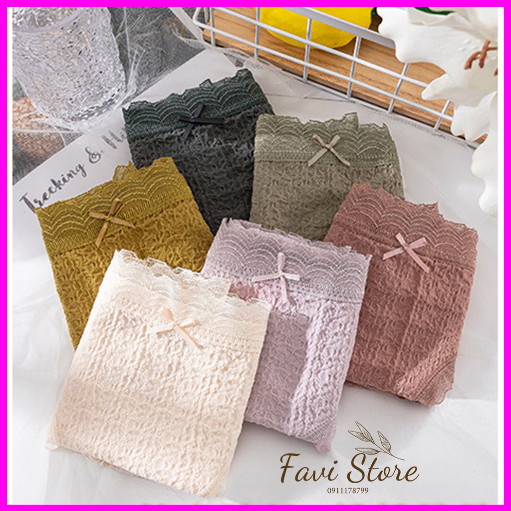 Quần lót nữ cotton siêu đàn hồi kháng khuẩn xuất nhật viền ren dễ thương MẪU QL017
