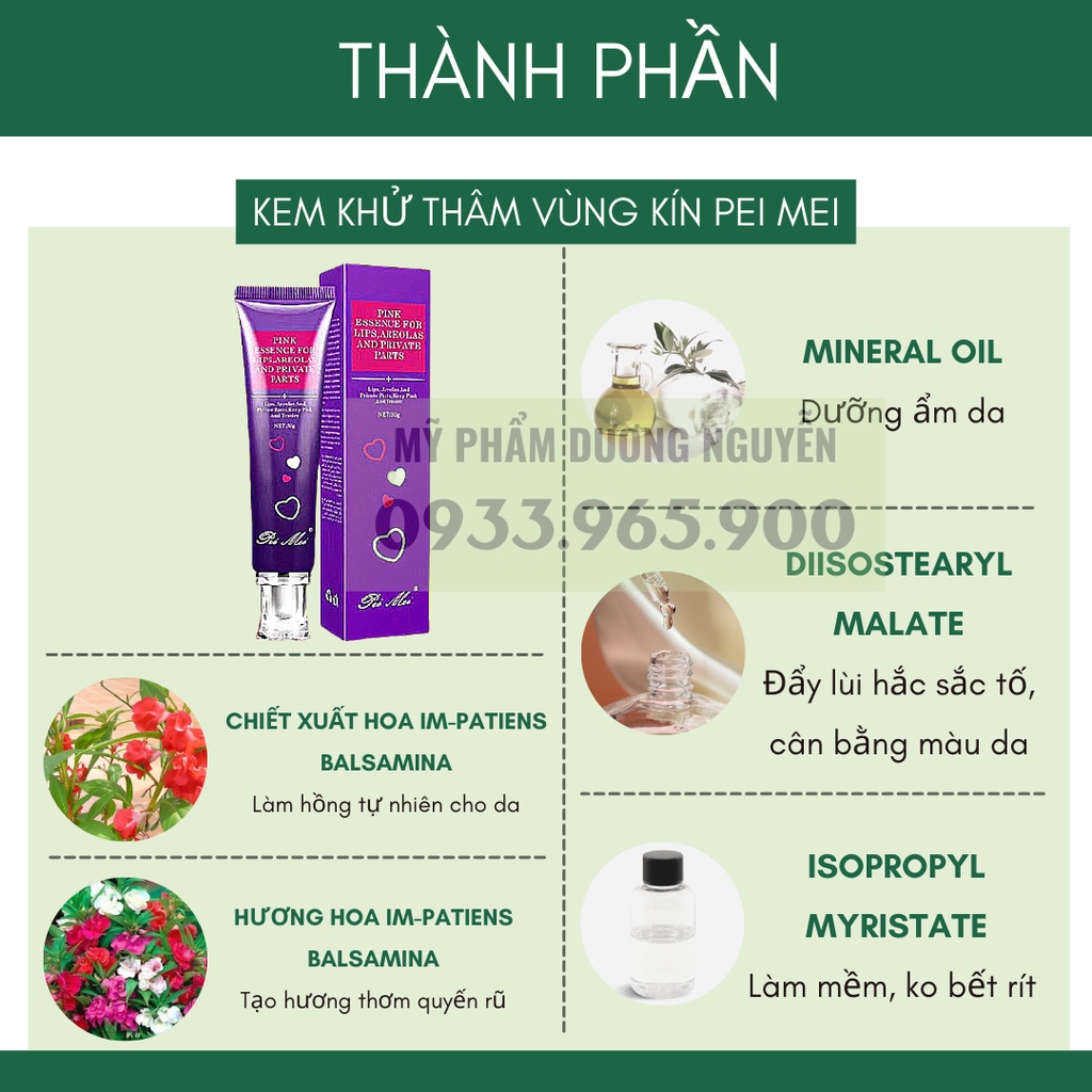 Chống Thâm Môi - Làm Hồng Môi - Nhũ Hoa - Vùng Kín Pei Mei Sexy Pink Bioaqua 30g