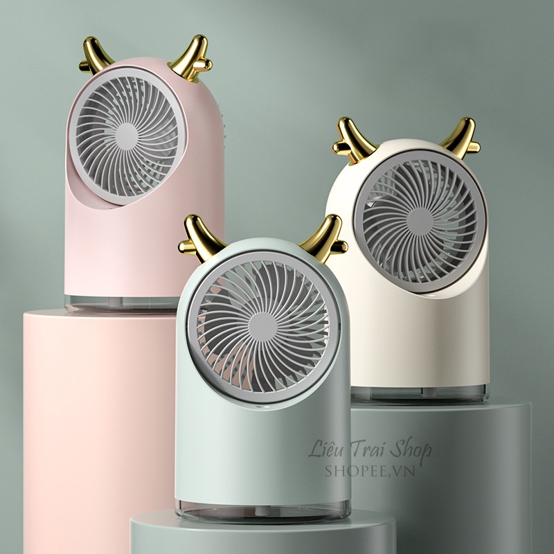 Quạt tích điện phun sương mini USB type C làm mát không khí