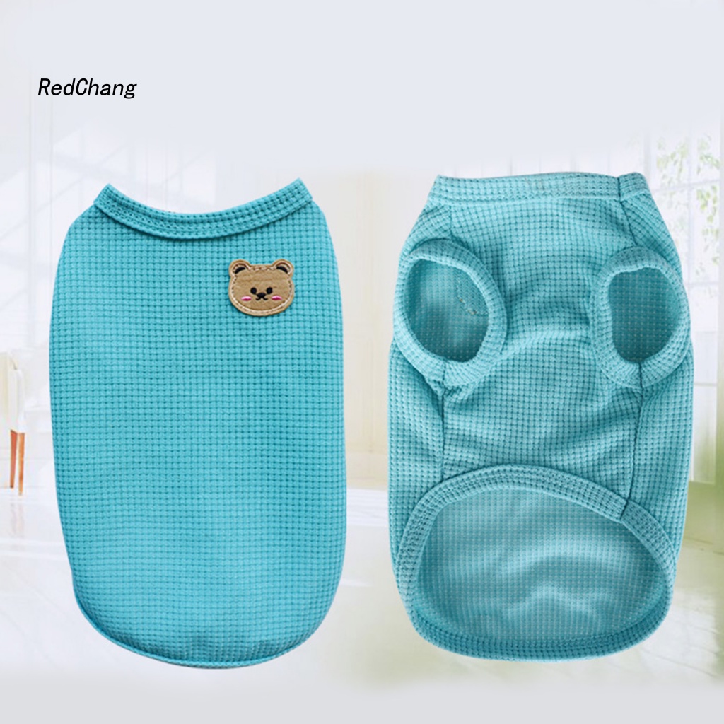 Áo Ba Lỗ Polyester In Họa Tiết Gấu Waffle Thoải Mái Thời Trang Mùa Hè Cho Cún Cưng