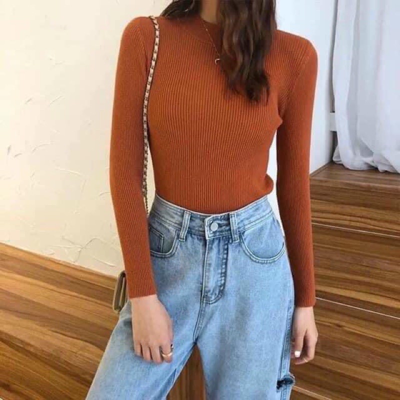 Áo len mặc trong bầu💕Len cao cấp loại 1 mặc trong váy yếm cho mẹ bầu 💕free size 40~60kg☘️