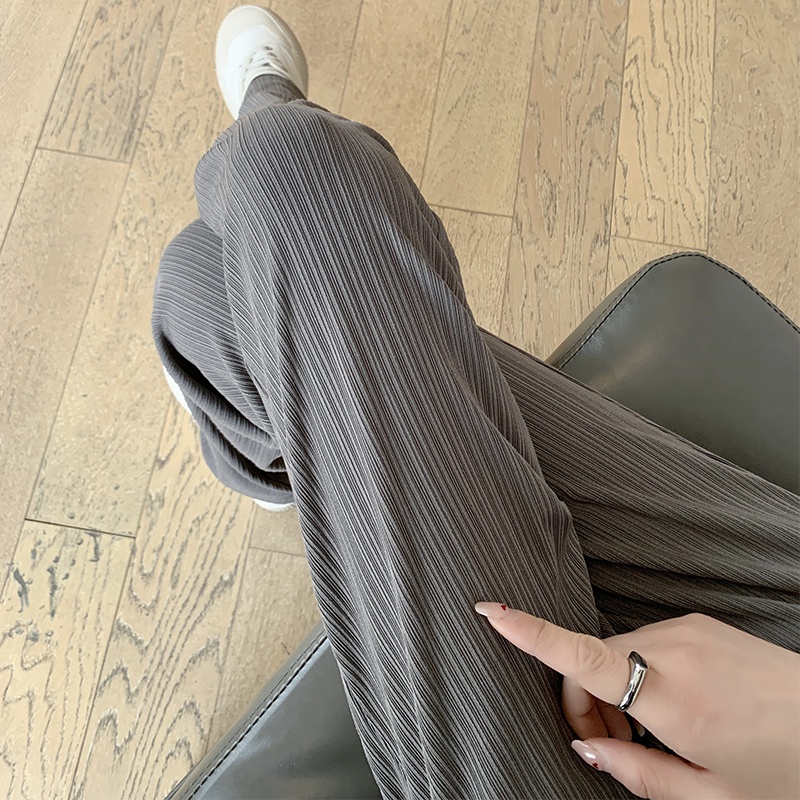 Quần dài nữ Xiaozhainv cạp cao dây rút ống suông thoáng khí thời trang mùa hè