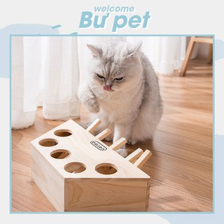 Đồ chơi bằng gỗ cho mèo tự giải trí - Đồ tự chơi cho mèo