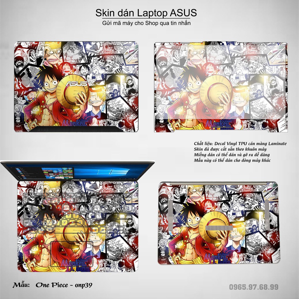 Skin dán Laptop Asus in hình One Piece nhiều mẫu 24 (inbox mã máy cho Shop)