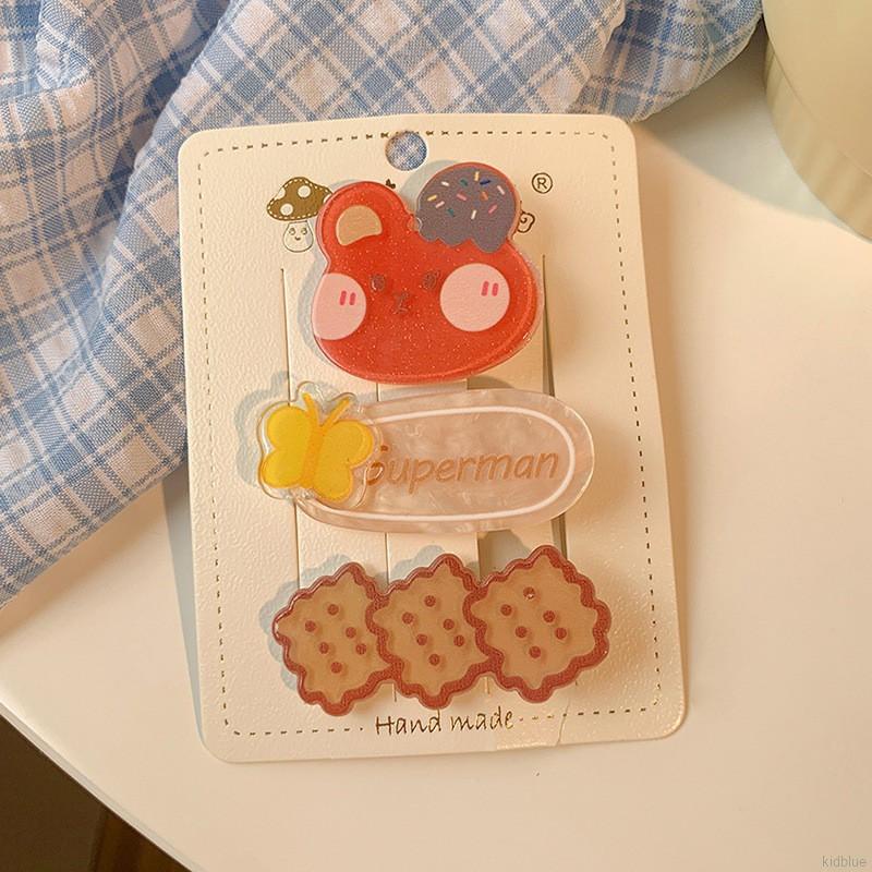 Kẹp tóc không đường may màu sắc kẹo ngọt phong cách Hàn Quốc dành cho bé gái