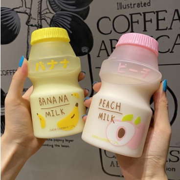 Chai nước yakult BN28 Bình Nước trái tim bình cute bình nước dễ thương 480ml