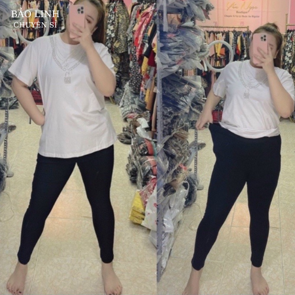 Quần Legging Nữ Bigsize Cạp Cao Tôn Dáng, Legging Thun Ôm Bó Bảo Linh