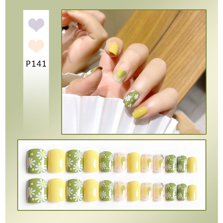 Set 24 móng tay giả P131-P152 Jojo móng giả có keo dán bền đẹp