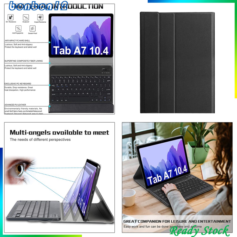 Bao Da Pu Kèm Bàn Phím 3 Trong 1 Cho Samsung Galaxy Tab A7 10.4 '' 2020