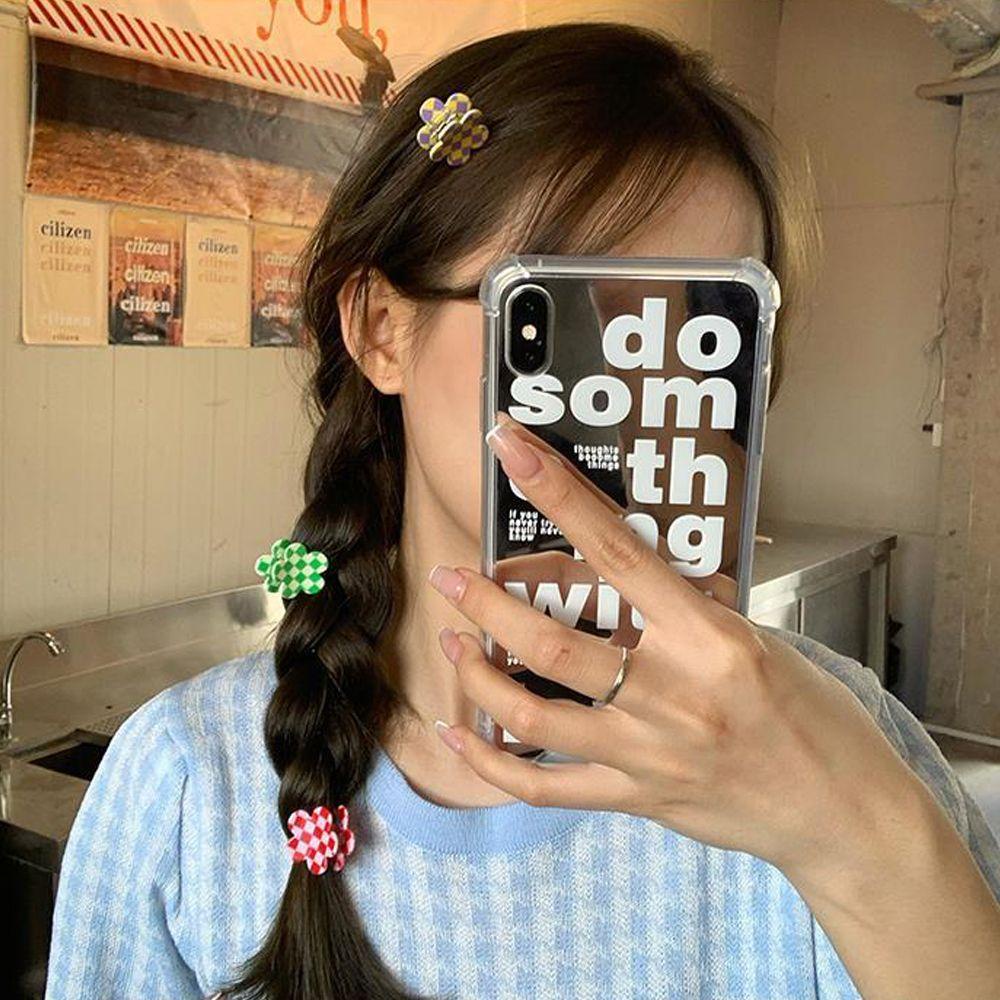 Kẹp Tóc Họa Tiết Kẻ Sọc / Hình Học Bằng Acrylic Thời Trang Cho Nữ