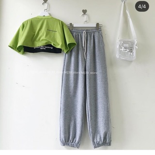 ❄️❄️Set Bộ Quần Nỉ Trơn + Set Áo Croptop