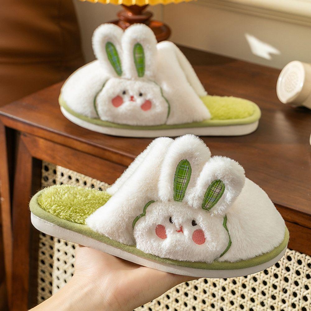 QQMALL Dép Bông Hình Thỏ Hoạt Hình Giữ Ấm Mùa Đông Cho Nữ