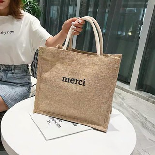 Túi Cói Merci Siêu Hot Hit ! đi biển,đi chợ,đi chơi có đệm đáy giữ form