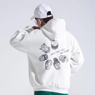 Áo hoodie damn shit trắng unisex